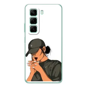 Силіконовый Чохол на Infinix Hot 60i з картинкой Модных девушек (У зеленому)