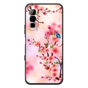Чехол с принтом САКУРЫ на Infinix Hot 70 (Бабочки на сакуре)