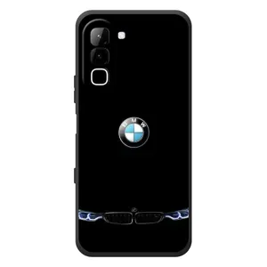 Силиконовый бампер с картинкой машины на Infinix Hot 70 (Черный BMW)