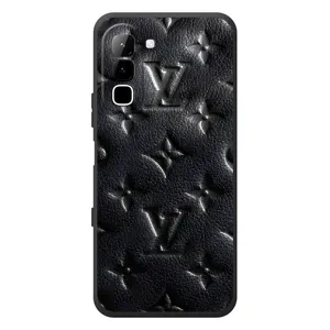 Текстурный Чехол Louis Vuitton для Инфиникс Хот 70 (Черный ЛВ)