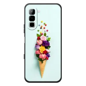 Чехлы с тематикой "ЦВЕТЫ" на Infinix Hot 70 (Цветок-мороженное)