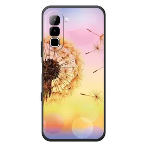 Силиконовый Чехол с одуванчиками на Infinix Hot 70 (Цветок-одуванчик)