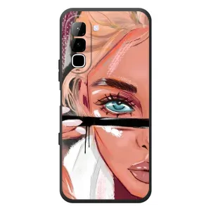 Силіконовый Чохол на Infinix Hot 70 з картинкой Модных девушек (Дівчина та вії)