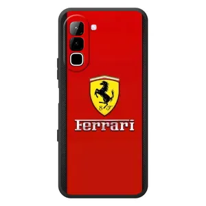 Силиконовый бампер с картинкой машины на Infinix Hot 70 (Ferrari Logo)