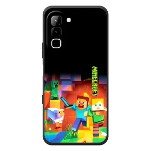 Чехлы для Infinix Hot 70 (Персонажи Майн Крафт) (Герой Майнкрафт)
