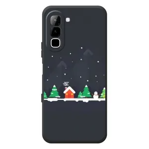 Силиконовый бампер на рождество для Infinix Hot 70 (Город зимний)