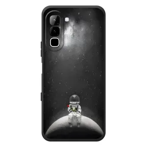 Силиконовый Чехол с принтом "Космонавты" на Infinix Hot 70 (Космонавт романтик)