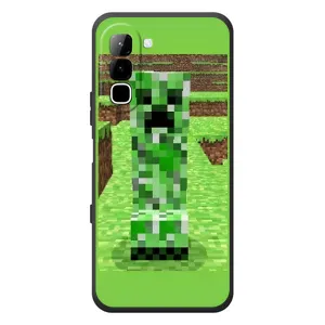 Чехлы для Infinix Hot 70 (Персонажи Майн Крафт) (Крипер 2)