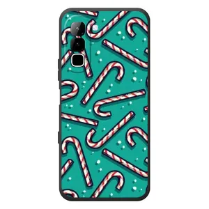 Силиконовый бампер на рождество для Infinix Hot 70 (Леденцы)