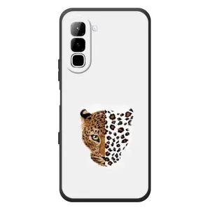 Чохол з леопардовим принтом на Infinix Hot 70 (Леопард на білому)