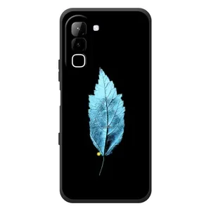 Чехол с картинками на черном фоне для Infinix Hot 70 (Листочек)