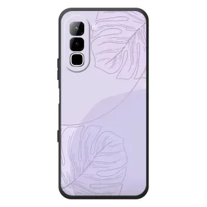 Чехол цветочный дизайн для Infinix Hot 70 (Монстера фиолетовая)