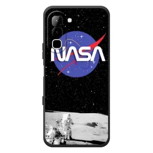 Силиконовый бампер с принтом "Наса" на Infinix Hot 70 (Nasa на луне)