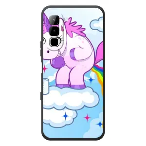 Чехол Unicorn на Infinix Hot 70 (Радуга единорожка)