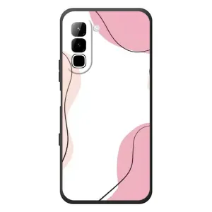 Чехол цветочный дизайн для Infinix Hot 70 (Розовый фон)