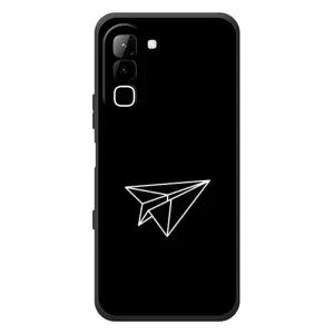 Чехол с картинками на черном фоне для Infinix Hot 70 (Самолетик)