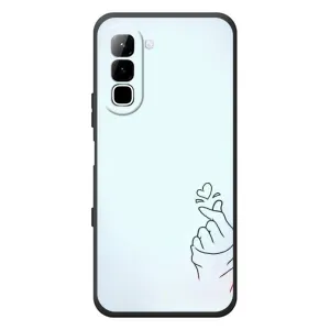 Чехлы (Знак сердечка) на Infinix Hot 70 (Сердце на голубом)