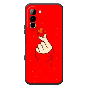 Чехлы (Знак сердечка) на Infinix Hot 70 (Сердце на красном)