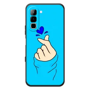 Чехлы (Знак сердечка) на Infinix Hot 70 (Сердце на синем)
