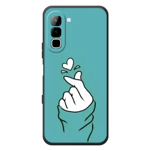 Чехлы (Знак сердечка) на Infinix Hot 70 (Сердечко на бирюзовом)