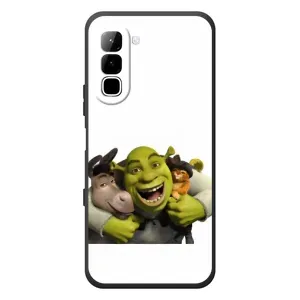 Друкований чохол з принтом Шрек для Infinix Hot 70 (Шрек осел і кіт)