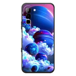 Чехлы КОСМОС для Infinix Hot 70 (Синие планеты)