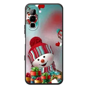 Чехлы на Новый Год Infinix Hot 70 (Снеговик в шапке)