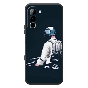 Силиконовый чехол с картинкой "Герой Pubg" на Infinix Hot 70 (В экиперовке)