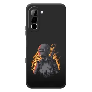 Силиконовый чехол с картинкой "Герой Pubg" на Infinix Hot 70 (В огне)