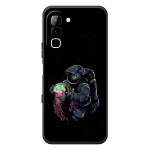 Силиконовый Чехол с принтом "Космонавты" на Infinix Hot 70 (В руках земля)