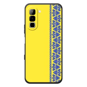 Силіконовый Чохол на Infinix Hot 70 (Вишиванка на жовтому фоні)