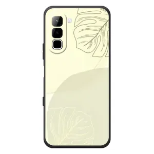 Чехол цветочный дизайн для Infinix Hot 70 (Зелёный фон)