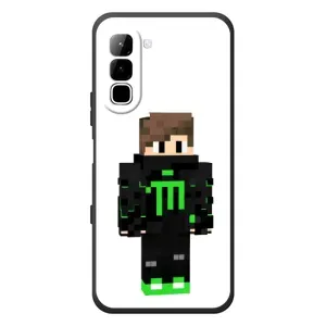 Чехлы для Infinix Hot 70 (Персонажи Майн Крафт) (Зеленый мальчик)