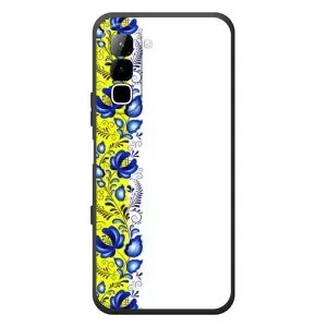 Силіконовый Чохол на Infinix Hot 70 з картинкой Вишиванки (Жовто-біла вишиванка)