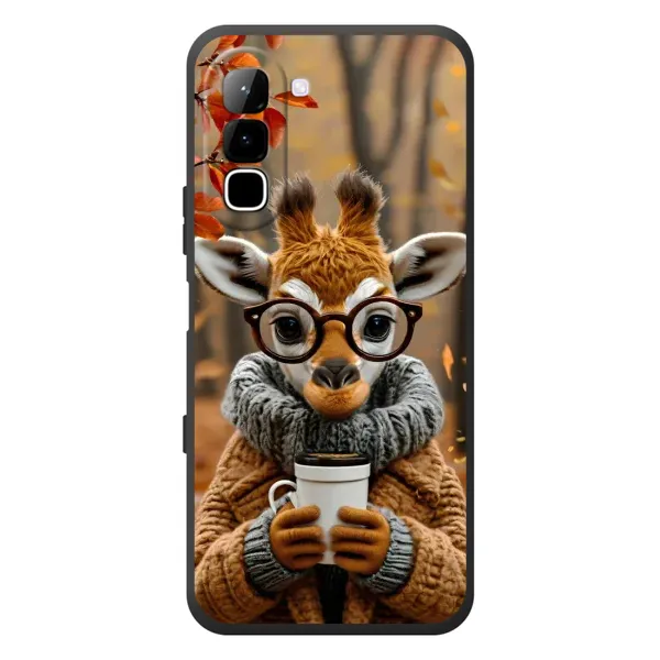 Чехол с рисунком «Жираф с кофе» для Infinix Hot 70 Чехол с рисунком «Жираф с кофе» для Infinix Hot 70
