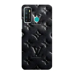 Текстурный Чехол Louis Vuitton для Инфиникс Нот 9 / Нот 9 про (Черный ЛВ)