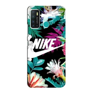 Силиконовый Чехол на Infinix Hot 9 / Hot 9 Pro с картинкой Nike (Цветочный Nike)