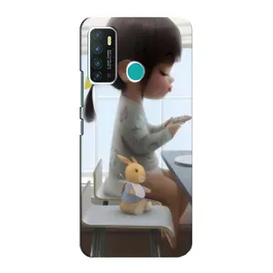 Девчачий Чехол для Infinix Hot 9 / Hot 9 Pro (Девочка с игрушкой)