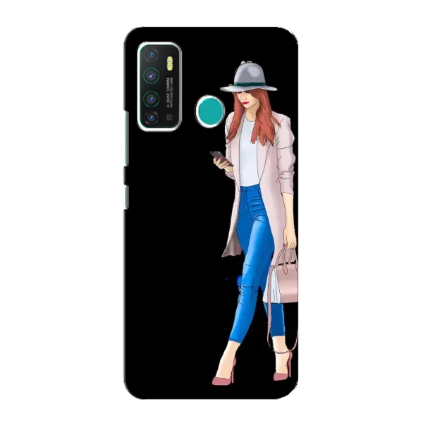 Чехол с рисунком «Девушка со смартфоном» для Infinix Hot 9 / Hot 9 Pro