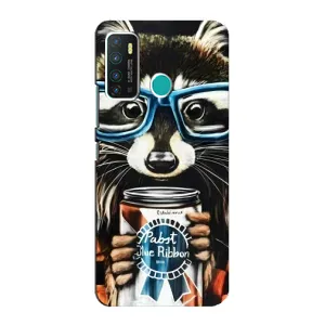 Силиконовый Чехол с Енотами на Infinix Hot 9 / Hot 9 Pro (Енот в очках)