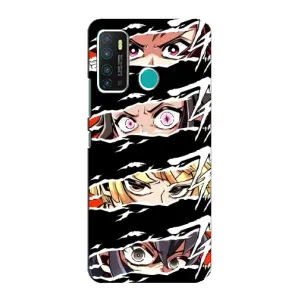 Силиконовые чехлы с глазами Anime для Инфиникс Нот 9 / Нот 9 про (Глаза на чорном)