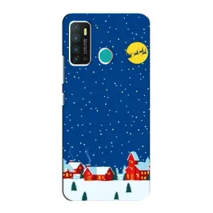 Силиконовый бампер на рождество для Infinix Hot 9 / Hot 9 Pro (Город в снегу)