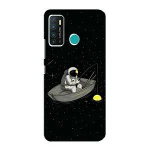 Силіконовый Чохол з принтом "Космонавти" на Infinix Hot 9 / Hot 9 Pro (Космонавт на рибалці)