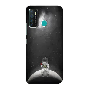 Силіконовый Чохол з принтом "Космонавти" на Infinix Hot 9 / Hot 9 Pro (Космонавт романтик)