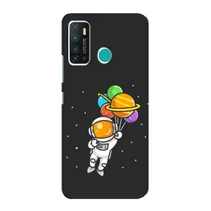 Силіконовый Чохол з принтом "Космонавти" на Infinix Hot 9 / Hot 9 Pro (Космонавт з кульками)