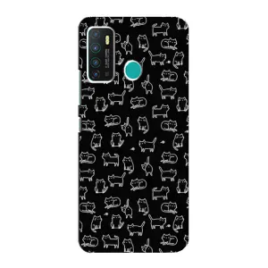 Чехол на тематику: Коты для Infinix Hot 9 / Hot 9 Pro (Котики на черном)