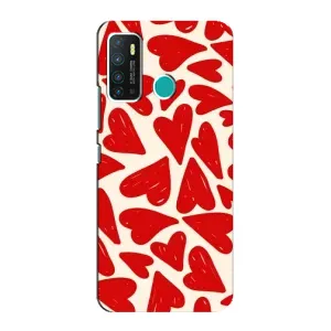 Чехлы с тематикой "Маленькие Сердечки" на Infinix Hot 9 / Hot 9 Pro (Красные сердечка)
