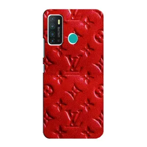 Текстурный Чехол Louis Vuitton для Инфиникс Нот 9 / Нот 9 про (Красный ЛВ)