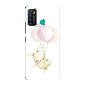 Силиконовый бампер с картинкой животных для Infinix Hot 9 / Hot 9 Pro (Кролик и шарики)