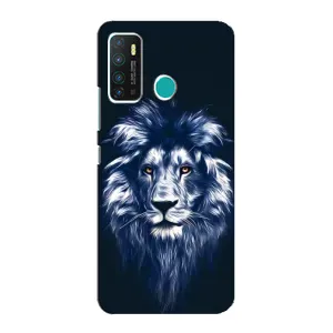 Чехол с картинкой на Infinix Hot 9 / Hot 9 Pro (Лев - синий)